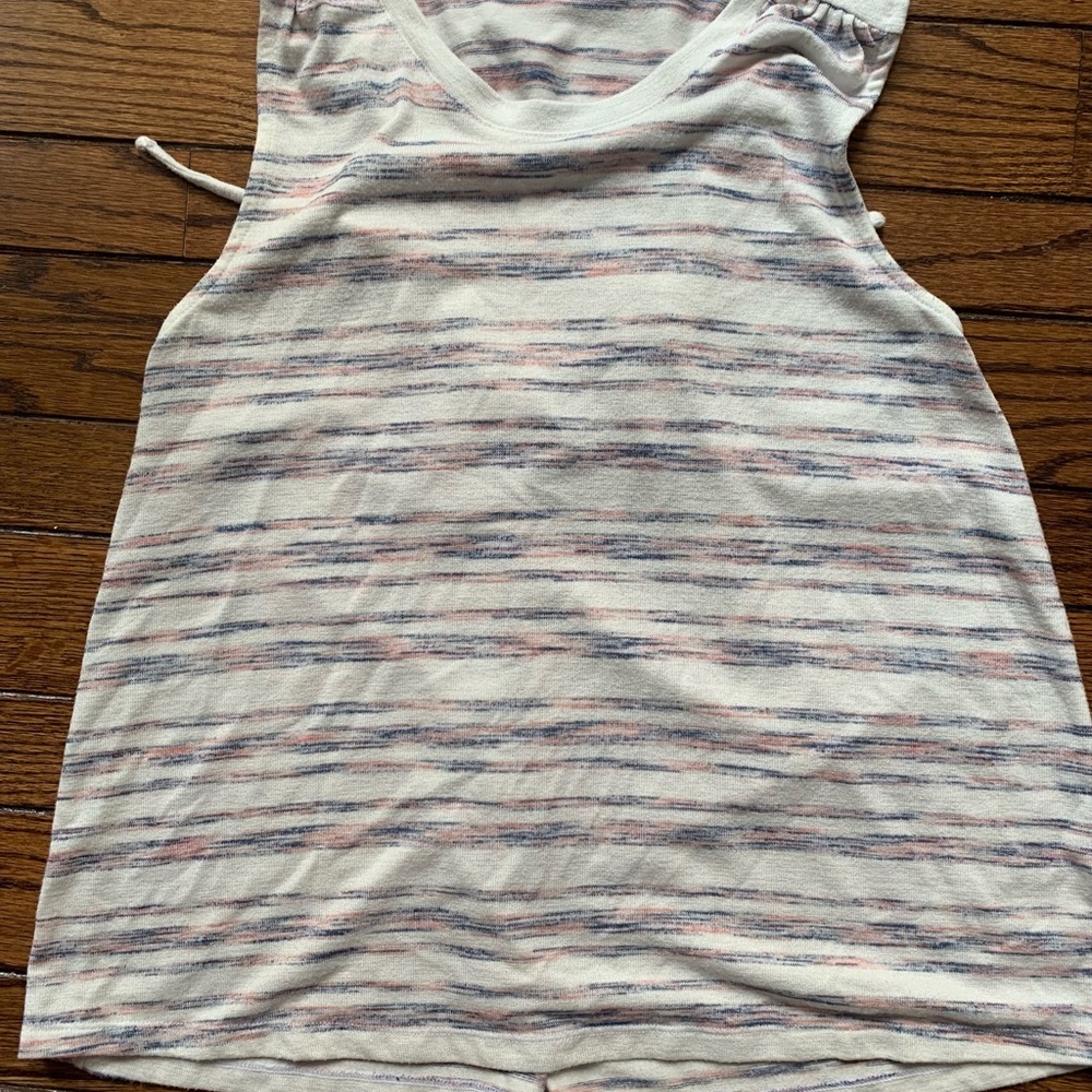 White and Striped Muscle Top